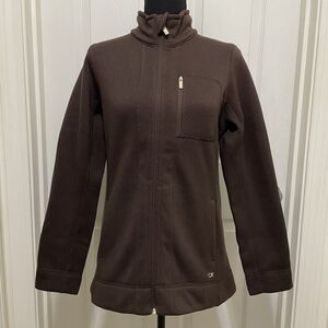 Calvin Klein Knit Full Zip‎ Brown Fleece Jacket Lightweight Women's Small